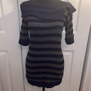 Women’s | mini winter dress | stripes | small